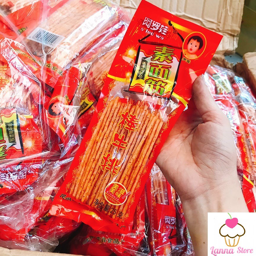 Bánh tăm cay bé gói mini que!