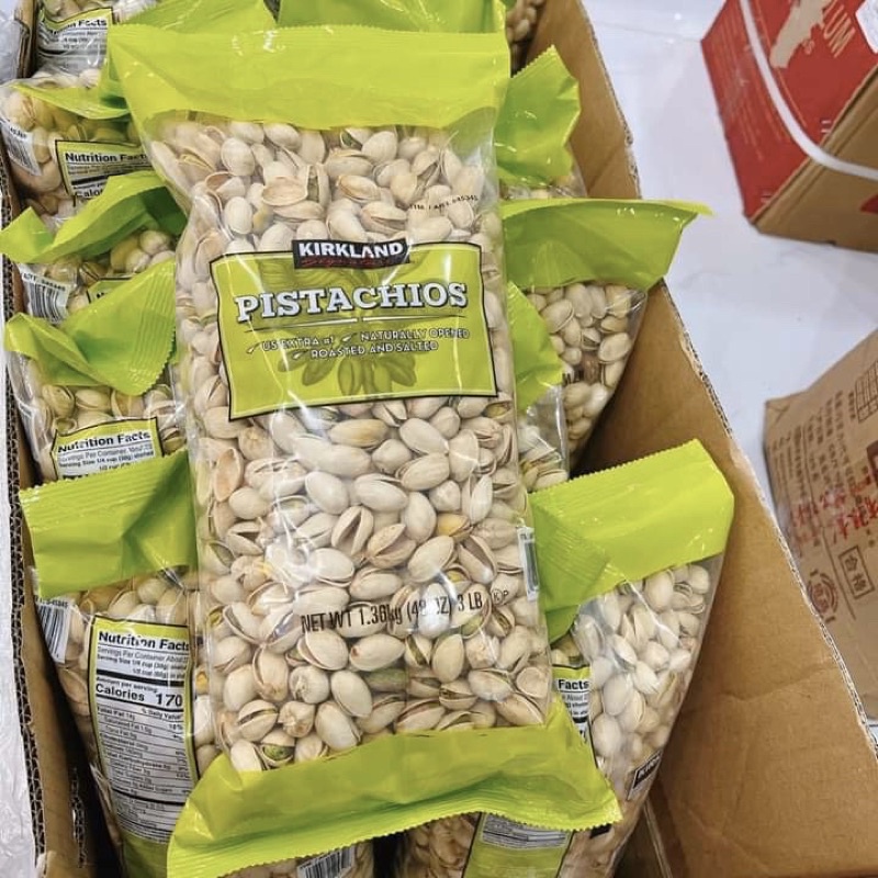 Date 04/2024 Hạt dẻ cười nguyên vỏ Pistachio Kirkland của Mỹ 1,36kg