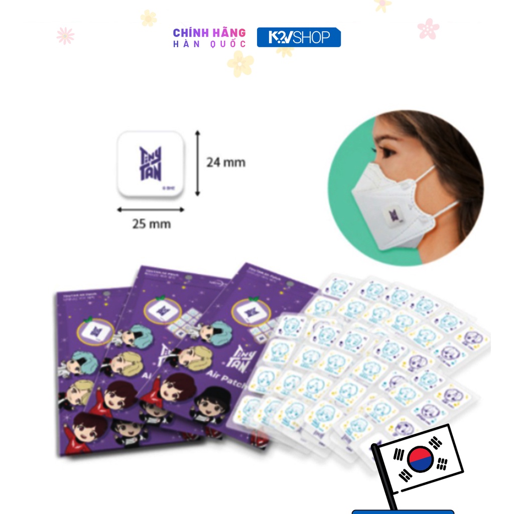 Set 8 Mảnh Dán Hương Tinh Dầu Thiên Nhiên Hình BTS TinyTan Air Patch Refresh Aroma