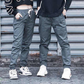 Quần Jogger Nữ Kaki Co Dãn Màu Đen