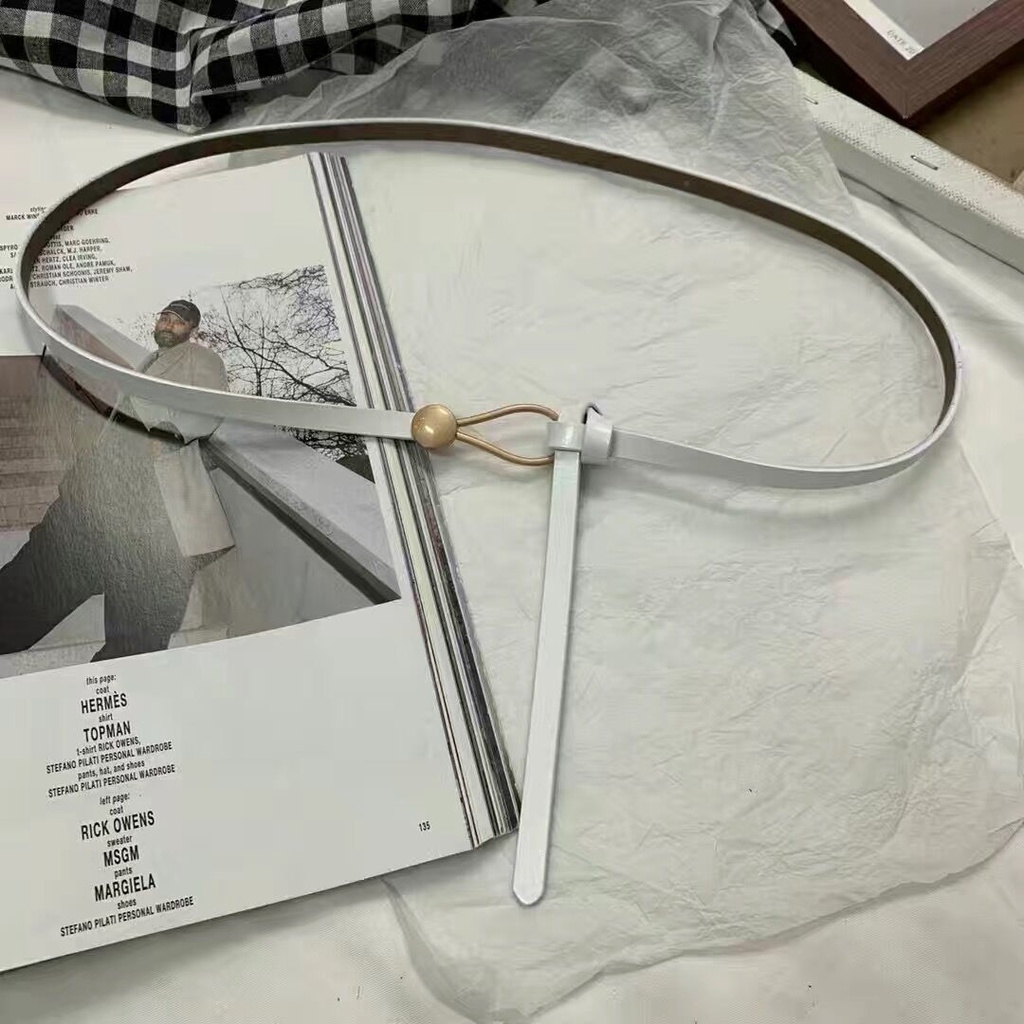 Thắt Lưng Da Pu Phối Nút Kim Loại Thời Trang Cho Nữ