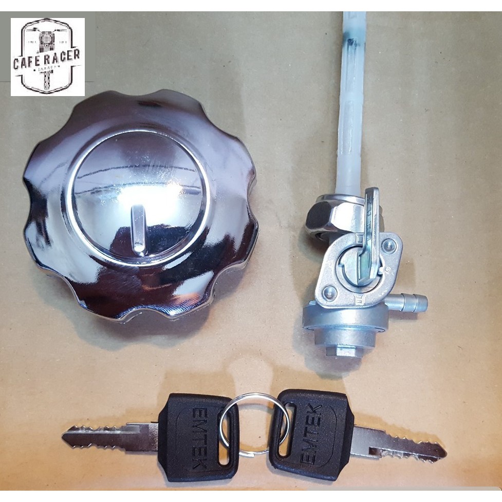 BỘ NẮP KHÓA BÌNH XĂNG MỘC ĐỘ GÒ NHỎ CHO XE MÁY ĐỘ CLASSIC. CAFE RACER