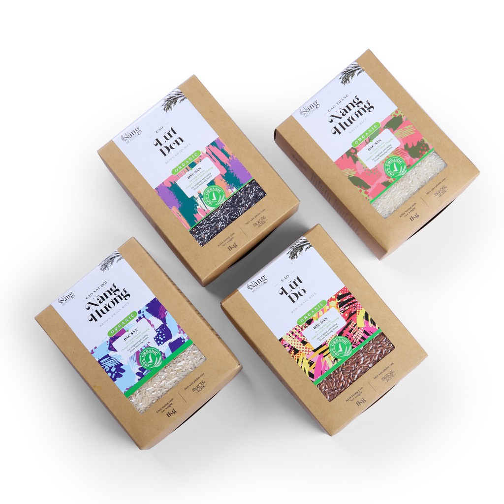 Gạo Hữu Cơ - TRẮNG Nàng Hương 1kg - Nàng MEKONG - 100% Organic - MEKONG HOME