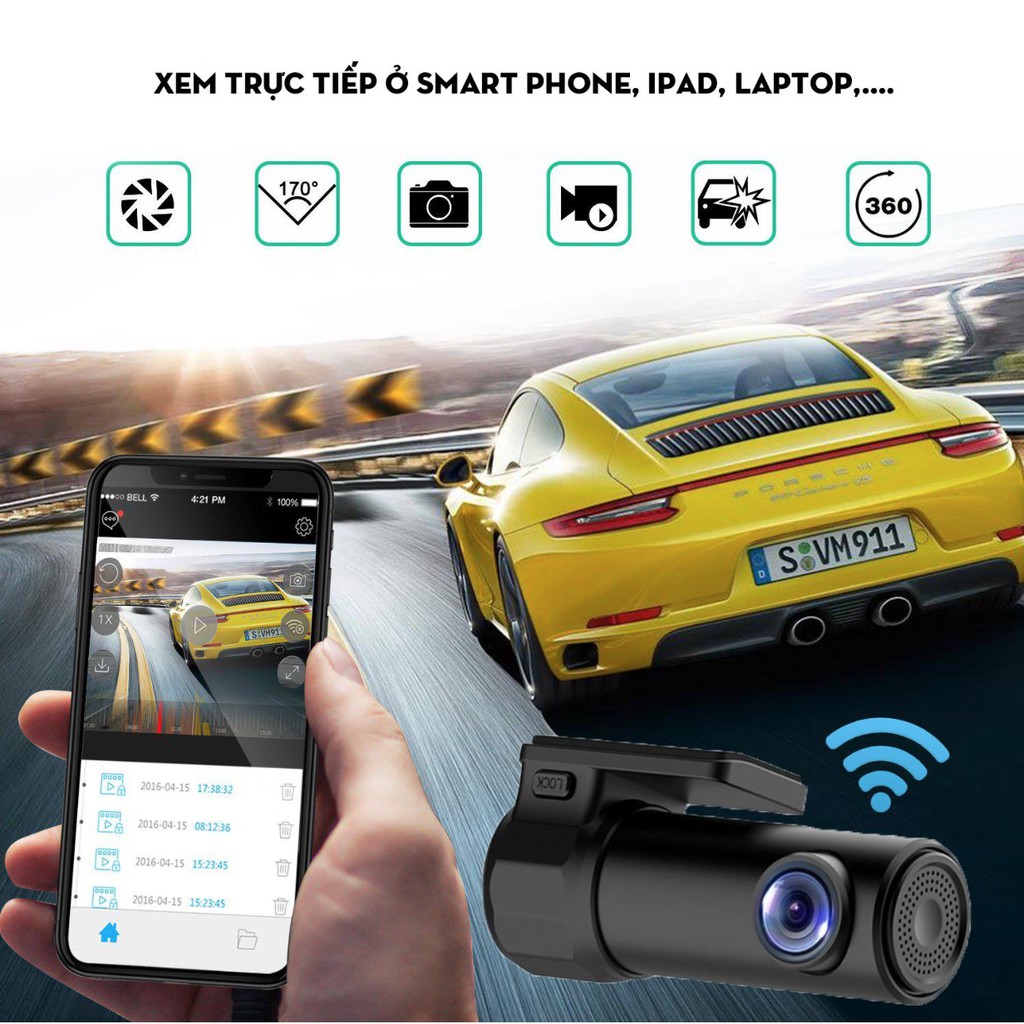 Camera hành trình Xoay 360 độ - Góc Quay 170 độ điều khiển qua WIFI - ShopToro - AsiaMart | BigBuy360 - bigbuy360.vn