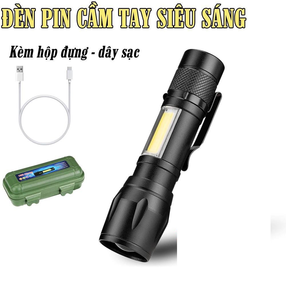 Đèn pin siêu sáng ❤️𝐅𝐑𝐄𝐄 𝐒𝐇𝐈𝐏❤️ Đèn pin XML T6 3 chế độ sáng - Chống thâm nước - BH 6 tháng - 1 đổi 1 30 ngày !