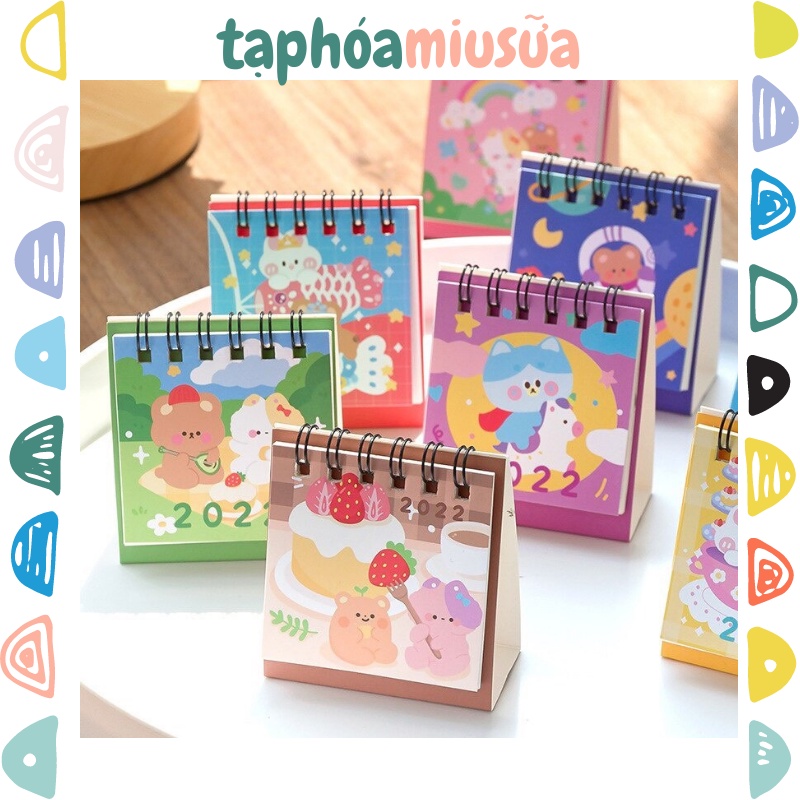 Lịch để bàn 2022 size mini siêu xinh siêu cute - MiuSua