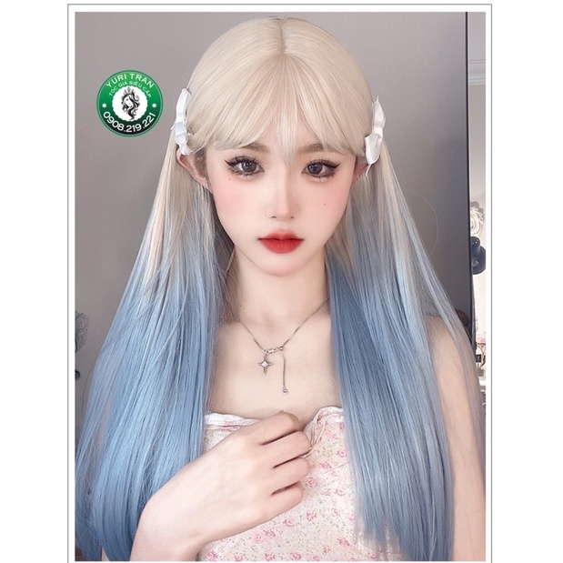 - BỘ NGUYÊN ĐẦU VÀNG BẠCH KIM OMBRE ĐUÔI XANH BIỂN NHẠT SIÊU ĐẸP