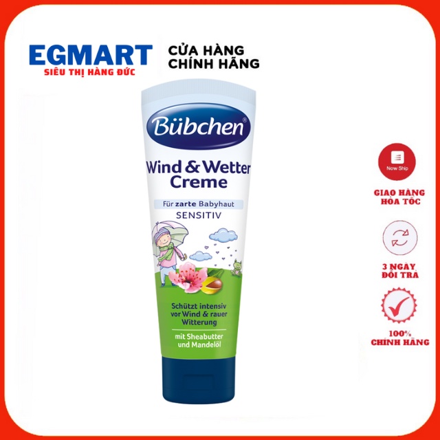 Kem nẻ Bubchen Wind &amp; Wetter sensitiv 75ML Nội địa Đức