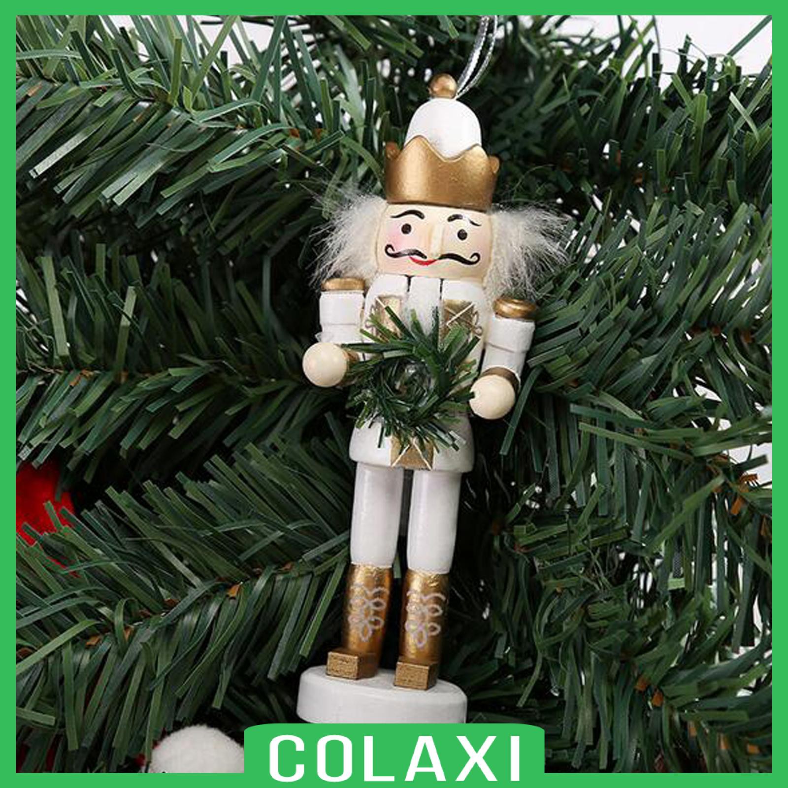 [COLAXI] 5/set Christmas Nutcracker Soldier Home Decor Wooden Puppet Doll Hanging Pendant