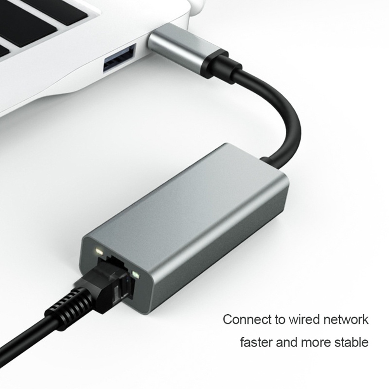 Cáp Chuyển Usb Type C Ra Sang Mạng Lan RJ45 Tốc Độ 10/100/1000Mbps Cho Máy Tính Laptop
