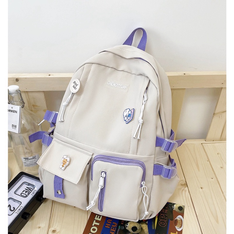 Balo nữ đi học ulzzang chống nước, chống nhăn, hộp to trên 2 hộp mini dưới hàng Quảng Châu | BL009