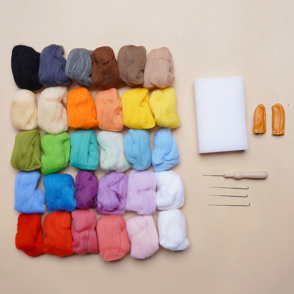 Set nguyên liệu len chọc (gồm len chọc và dụng cụ)