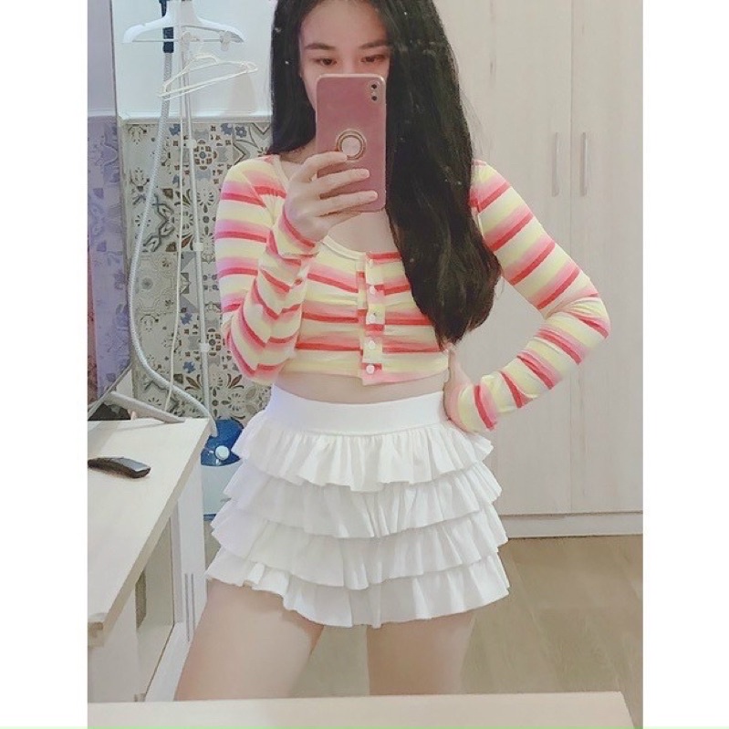 CHÂN VÁY 4 TẦNG GÂN TĂM