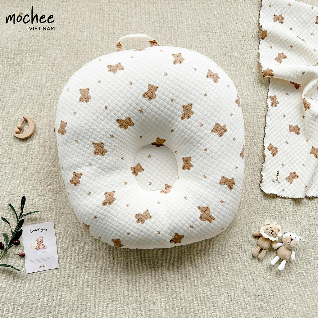 Vỏ gối chống trào ngược cho bé lụa cotton Mochee, bao gối 70x70cm và 70x80cm - Monnie Kids