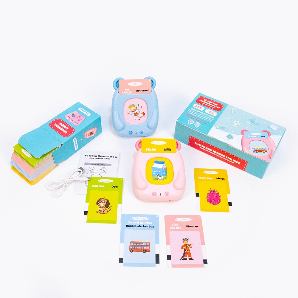 Máy Đọc Thẻ Flashcard Tiếng Anh Việt Song Ngữ 224 từ vựng cho bé - LANA QUEEN