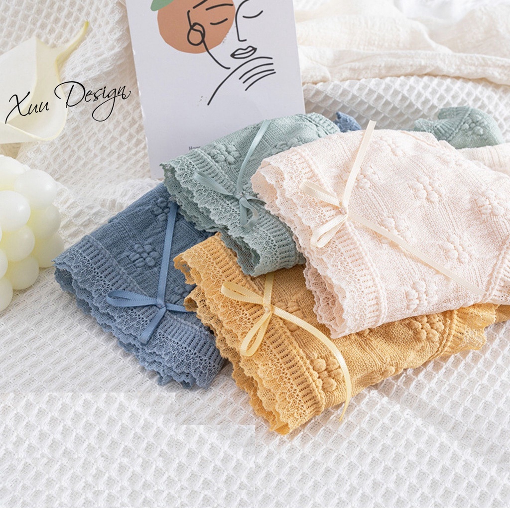 Quần lót nữ ren phối hoa nữ tính XUU, chất liệu cao cấp thoáng khí QC88