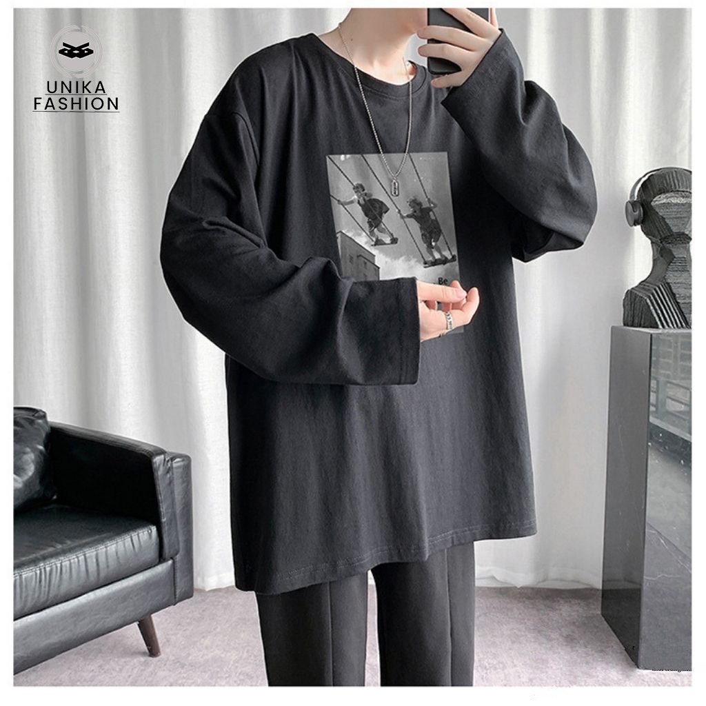 Áo thun dài tay unisex nam nữ basic Unika cao cấp AH210
