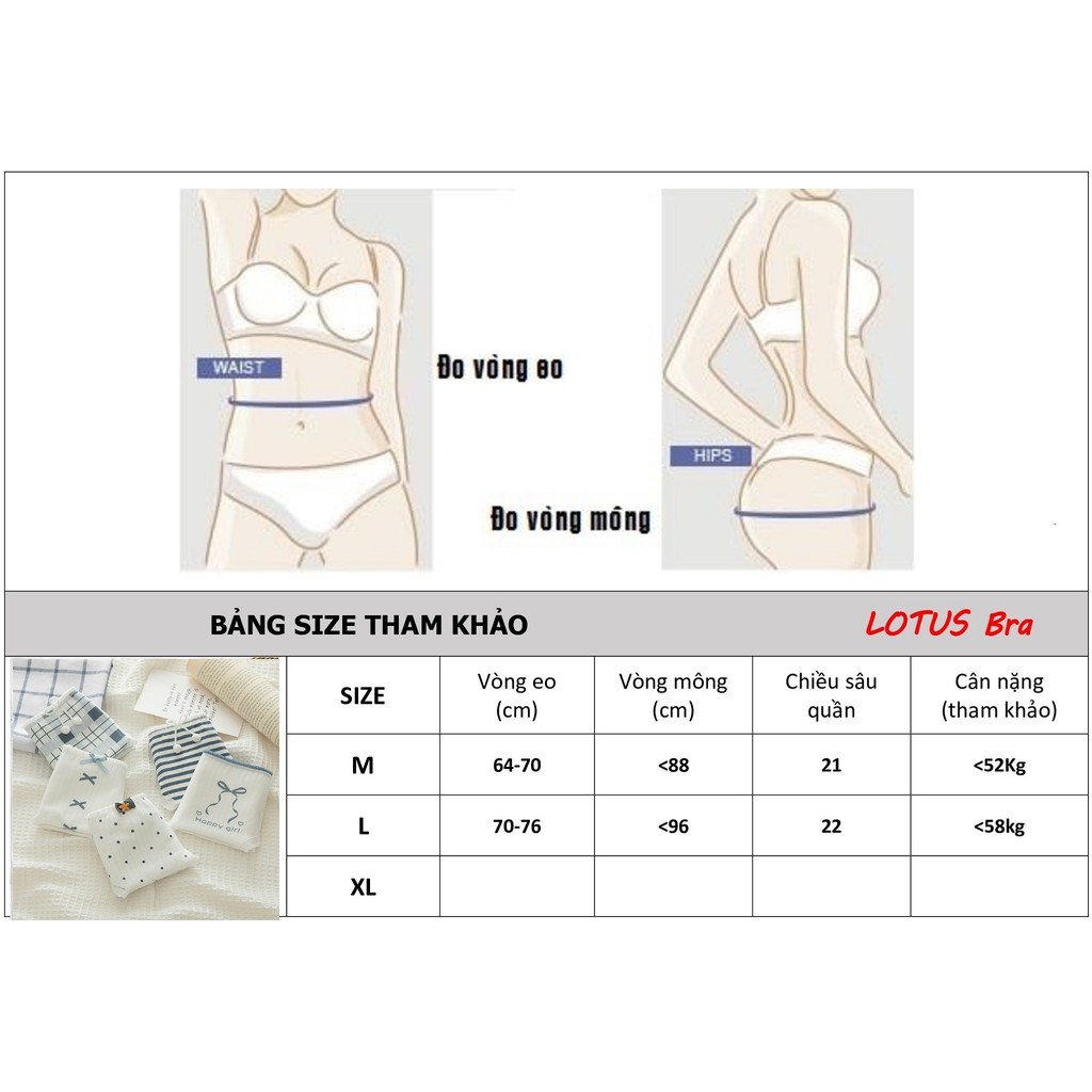 Set 5 quần lót nữ sinh dễ thương cotton, chất mềm mát co dãn thoáng mát nhiều mẫu đẹp_NuciFera