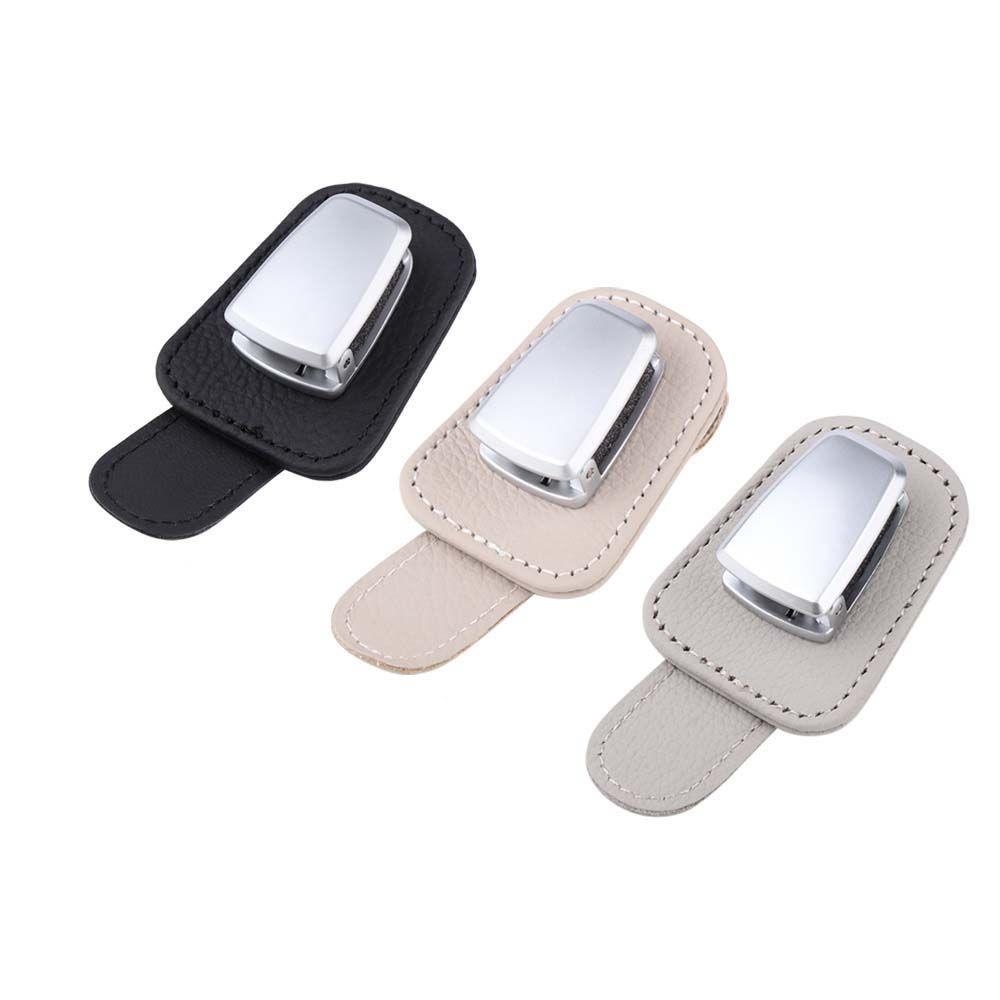 Kẹp Giữ Mắt Kính Bằng Da PU Gắn Trong Xe Hơi Tiện Dụng