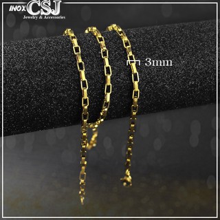 DÂY CHUYỀN NAM INOX MẠ VÀNG HÌNH VUÔNG 3LY DN134