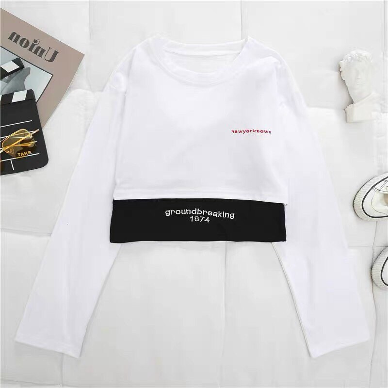 🔥Set 2 Món Croptop Tay Dài Groundbreaking 1974 ( kèm áo lót)