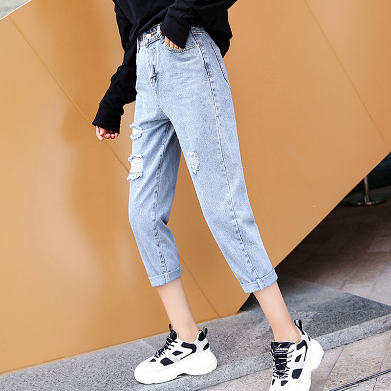 Quần Jeans Nữ Lưng Cao Ống Đứng Thời Trang