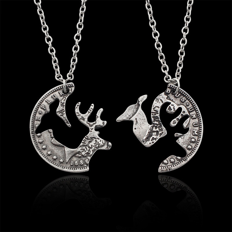 Vòng cổ Cặp Đôi Hình Hươu Phong Cách Hip hop