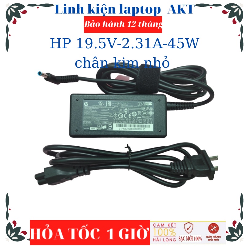 Sạc Laptop HP 19.5V-2.31A-45W-ZIN chân kim nhỏ xanh HP 14 HP ProBook 400 430 430 HP PAVILION X360 13-U040TU