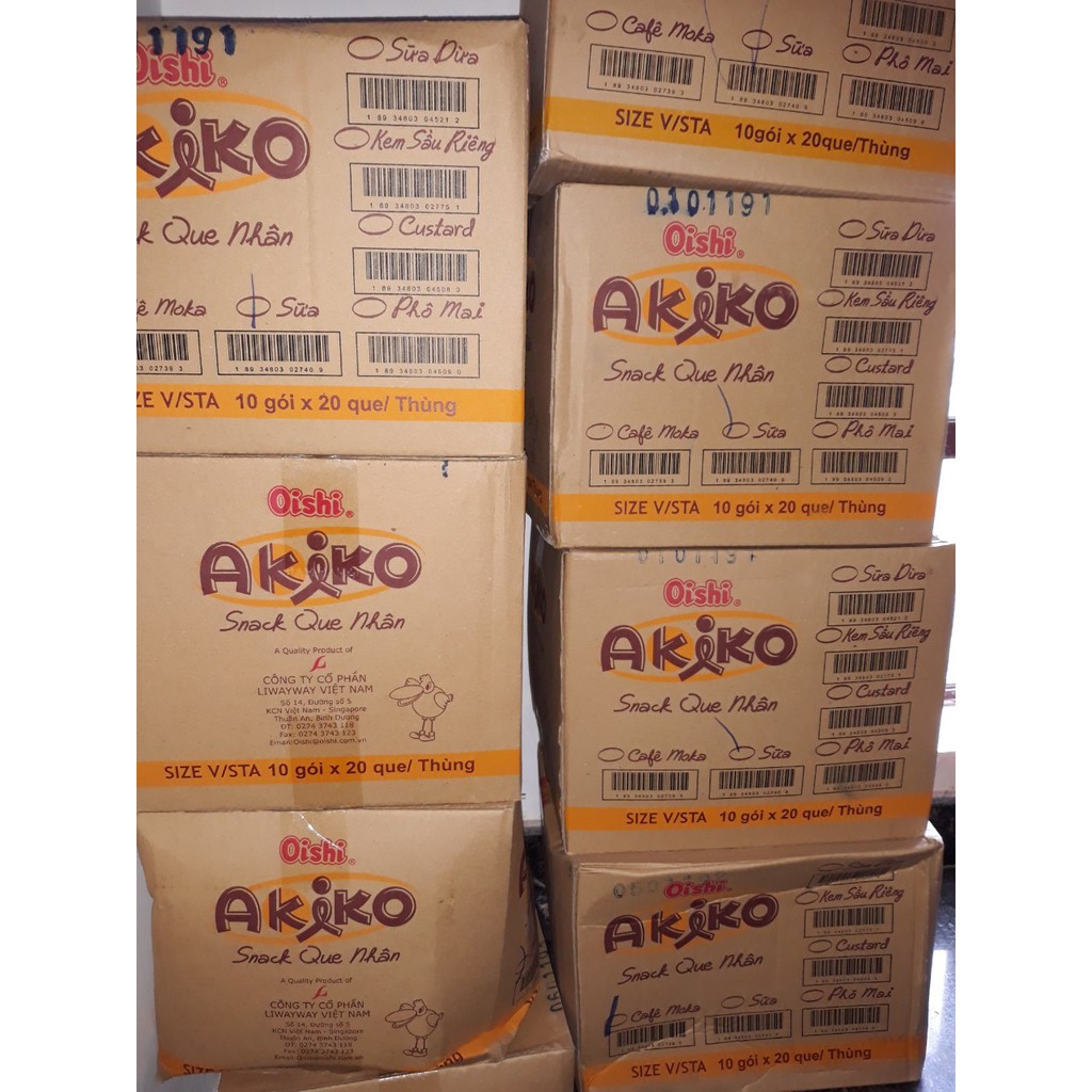Bánh Snack Que Akiko Oishi Các Vị Gói 160g