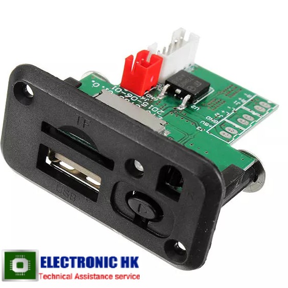 Bộ giải mã MP3 mini 5V12V. Gồm Đầu đọc thẻ USB, Bộ khuếch đại âm thanh được cài đặt Máy nghe nhạc MP3 MP4