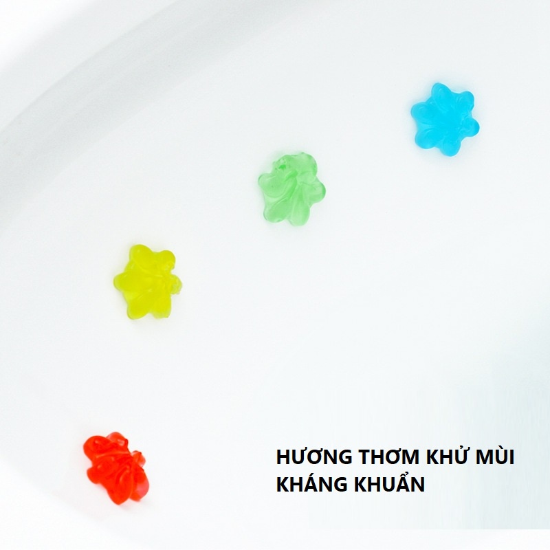 Gel khử mùi bồn cầu bông hoa, làm sạch và diệt khuẩn an toàn, hương thơm dễ chịu