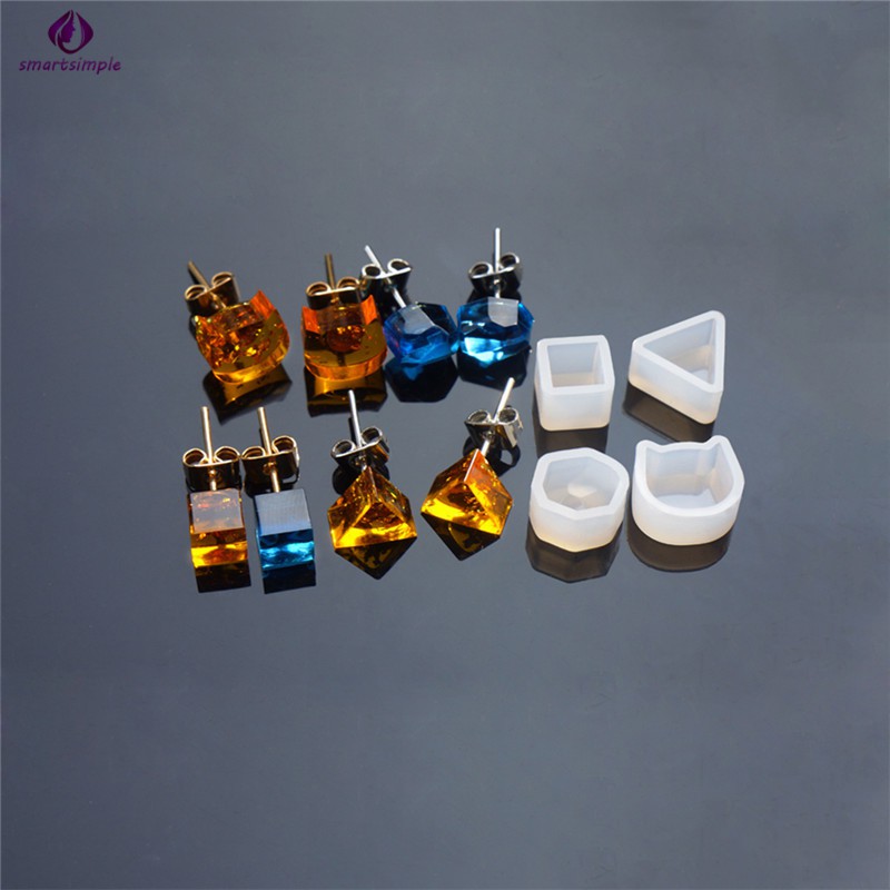 Khuôn silicone trong suốt nhiều kiểu phong cách hình học dùng làm nữ trang