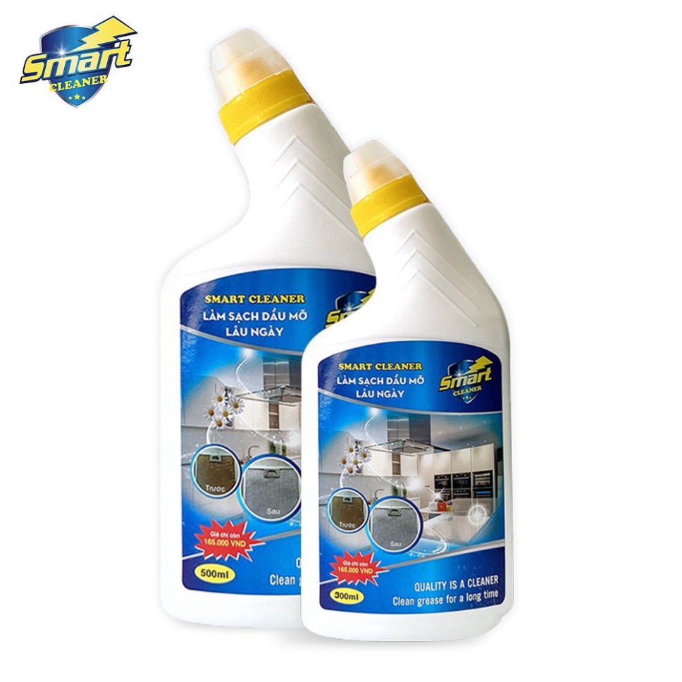 Nước tẩy rửa dầu mỡ lâu ngày nhà bếp SMART làm sạch nhanh không cần cọ rửa xoong nồi, máy hút mùi 300/500ml