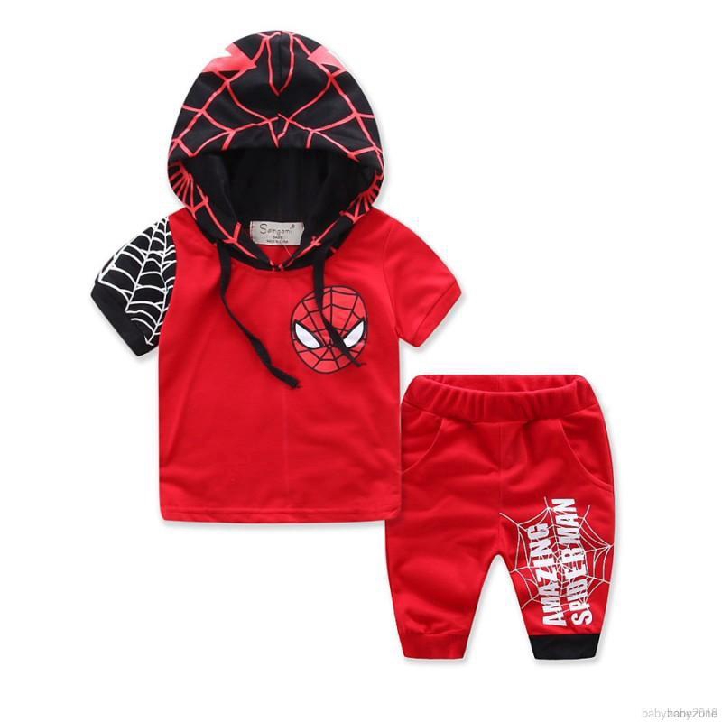 Bộ áo thun hoodie + quần short mùa hè cho bé trai