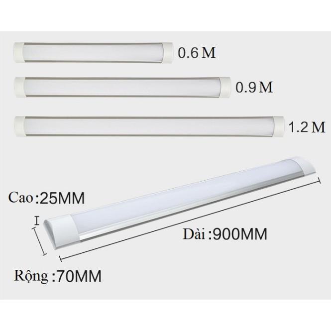 Bộ 3 đèn tuýp led bán nguyệt trắng 120cm 36w