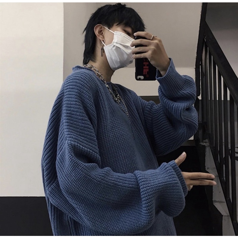 ÁO LEN TRƠN OVERSIZE 2021 - Đen/Xám/Xanh/Đỏ/Rêu BA1001 | BigBuy360 - bigbuy360.vn