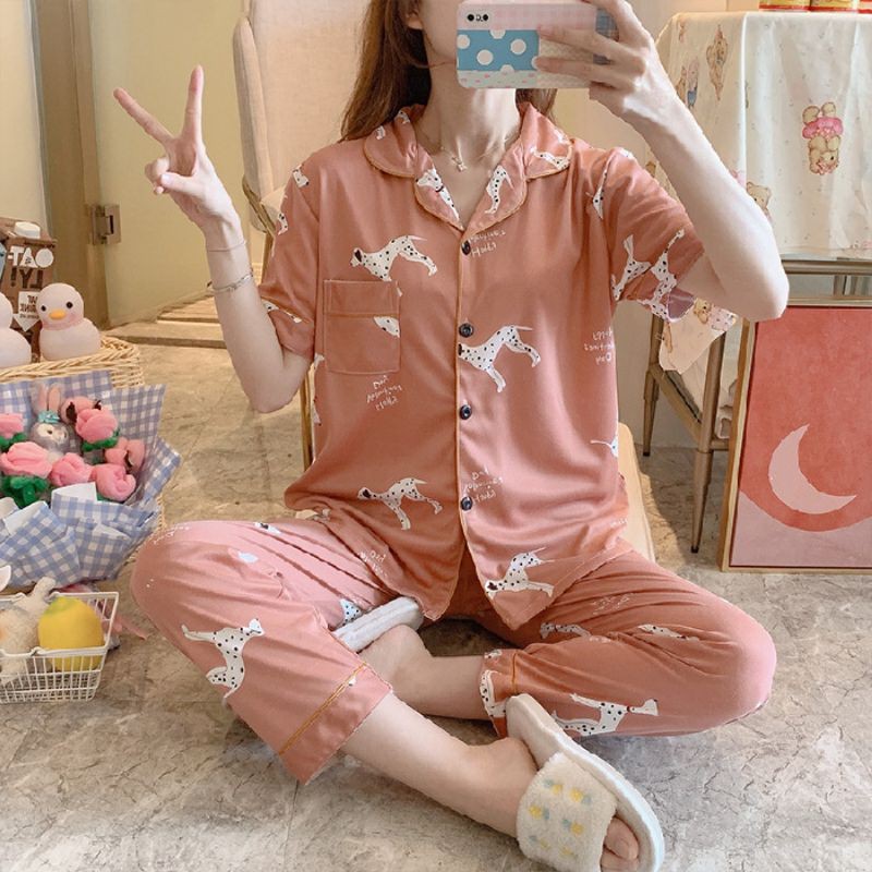 [có sẵn] - ĐỒ BỘ PIJAMA CỘC TAY QUẦN DÀI NHIỀU MÃ ĐẸP ( Quảng Châu) | BigBuy360 - bigbuy360.vn