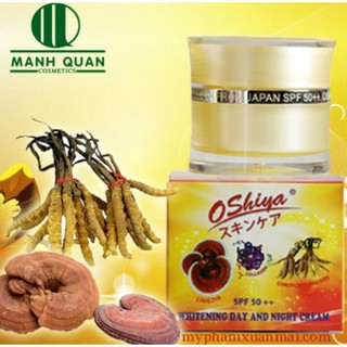 Kem dưỡng trắng da Oshiya ngày và đêm tinh chất collagen linh chi đông trùng hạ thảo