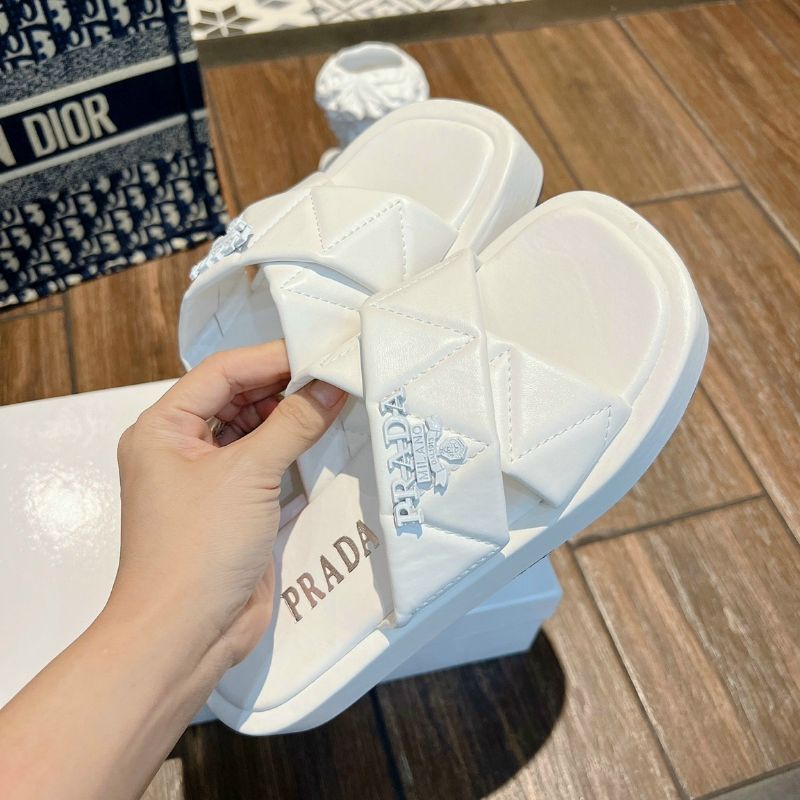 Dép bản chéo Prada đế 3cm