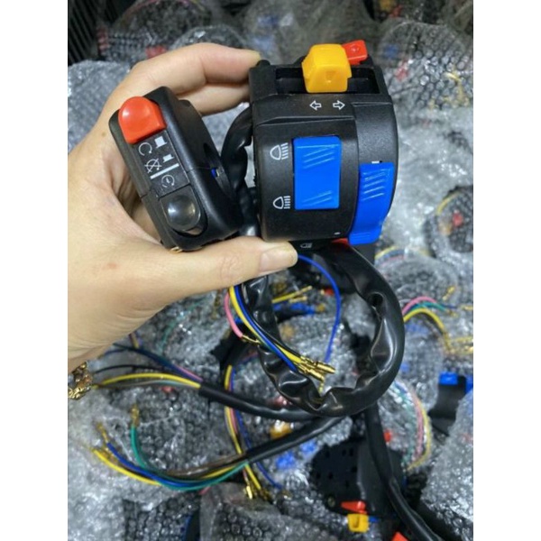 Cùm công tắc FZ full bộ trái phải cho sirius tích hợp các chức năng passing đèn còi đèn pha
