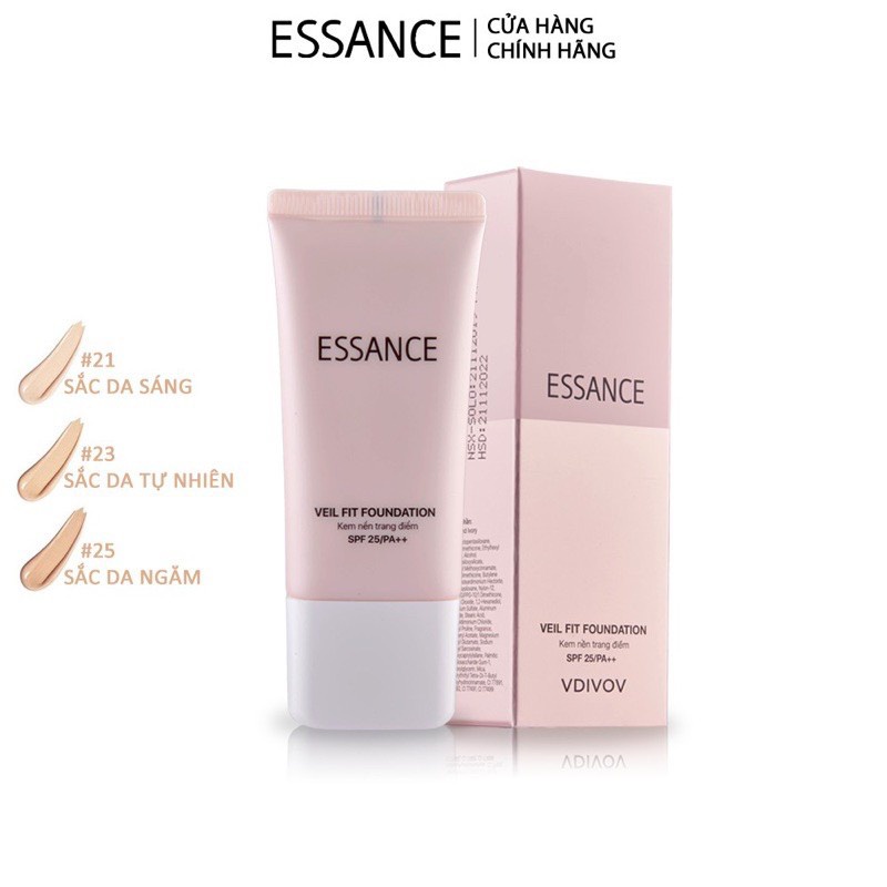 Kem Nền Essance Bền Màu Che Khuyết Điểm #21 Sắc Da Sáng 30ml số 23 màu da tối  che khuyết điểm  đều màu (mẫu mới hàng ct