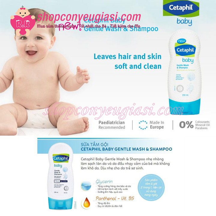 [CETAPHIL] Sữa Tắm Gội Toàn Thân Cetaphil Baby 2 In 1 (230ml)