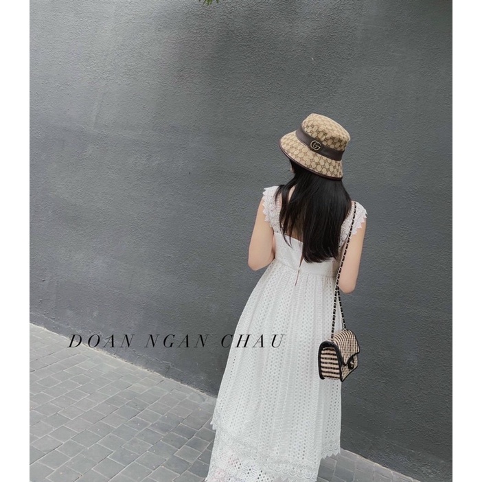 Đầm maxi trắng 2 dây xô ren hoa | BigBuy360 - bigbuy360.vn