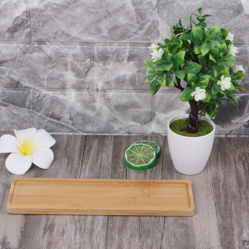 Giá đỡ chậu cây hình chữ nhật bằng gỗ tre đơn giản trang trí nhà cửa / ban công