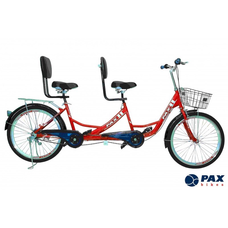 Xe đạp đôi PAX 1 Trọng lượng sử dụng: 2 người lớn <300kg – Kích thướt xe: DxC: 2300 x 650-850