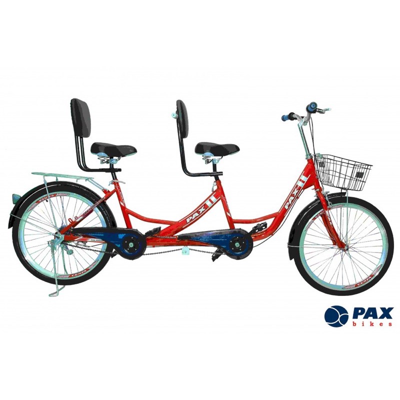 Xe đạp đôi PAX 1 Trọng lượng sử dụng: 2 người lớn &lt;300kg – Kích thướt xe: DxC: 2300 x 650-850 (cm)