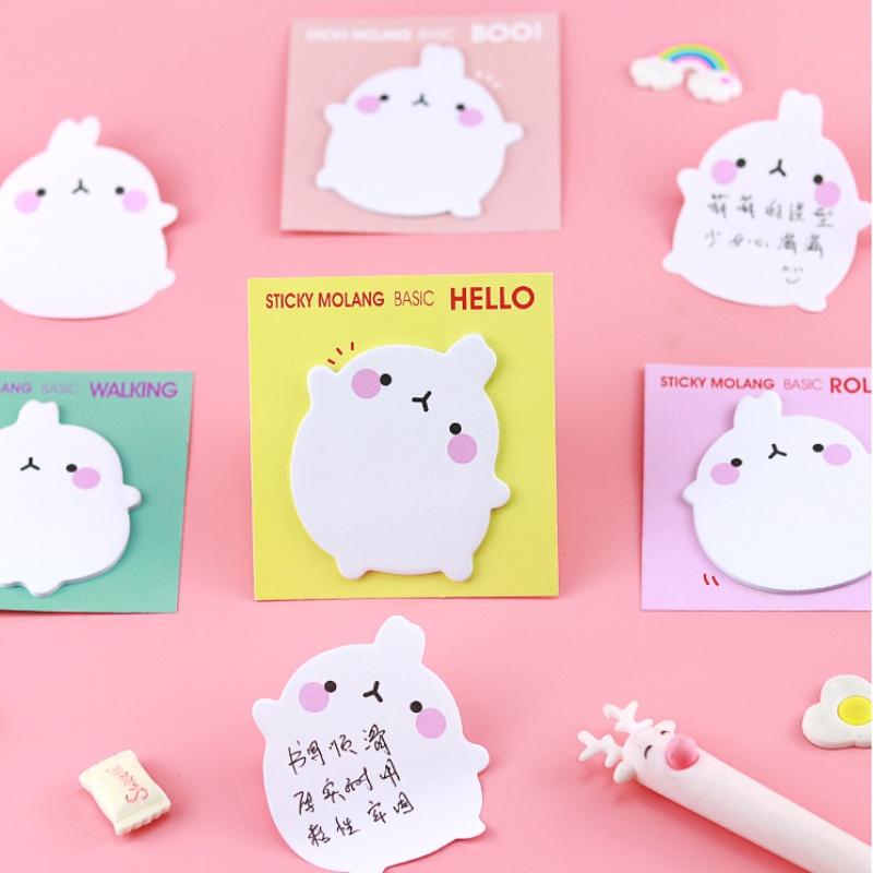 Giấy Ghi Chú Họa Tiết Thỏ Hoạt Hình Dễ Thương Đơn Giản