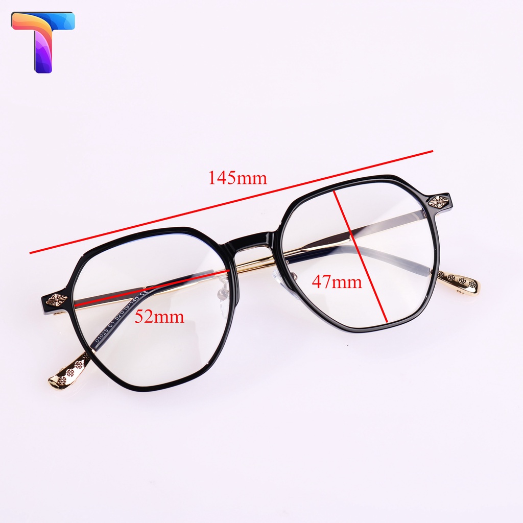 Kính chống ánh sáng xanh vuông lớn nam nữ Chrome Hearts 01025