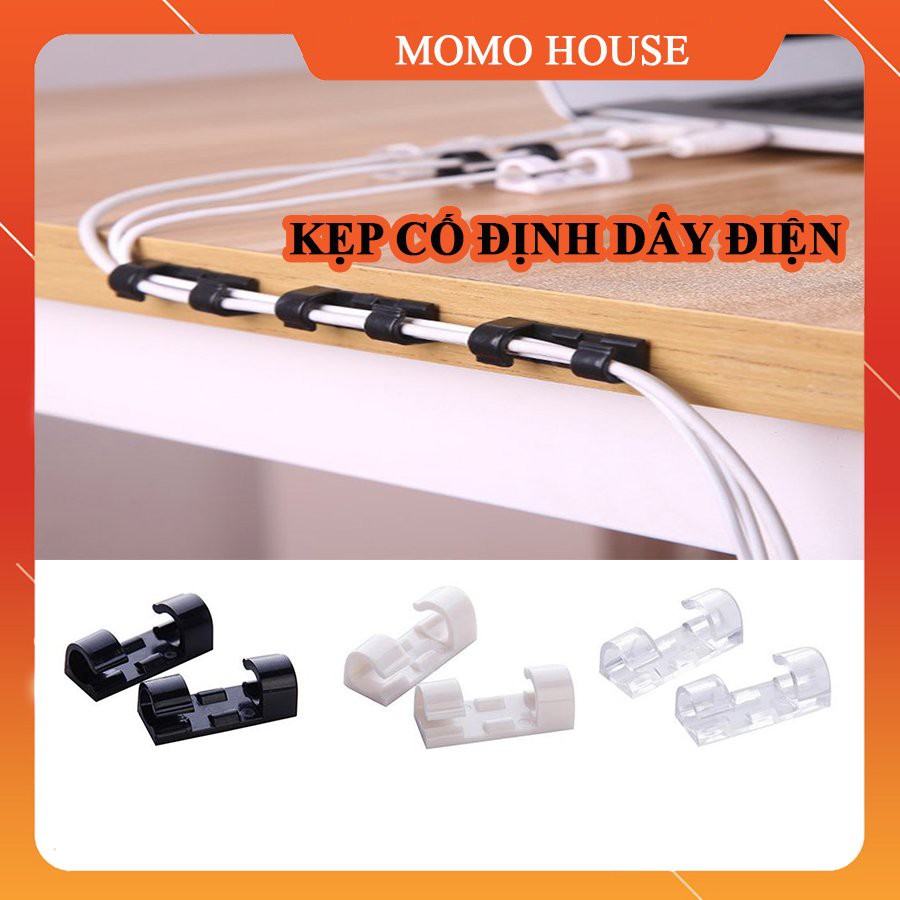 Set 16 Nẹp Cố Định Dây Điện Chất Liệu Nhựa Chắc Chắn, Kẹp Giữ Dây Cáp Sạc Chống Rối Dán Tường