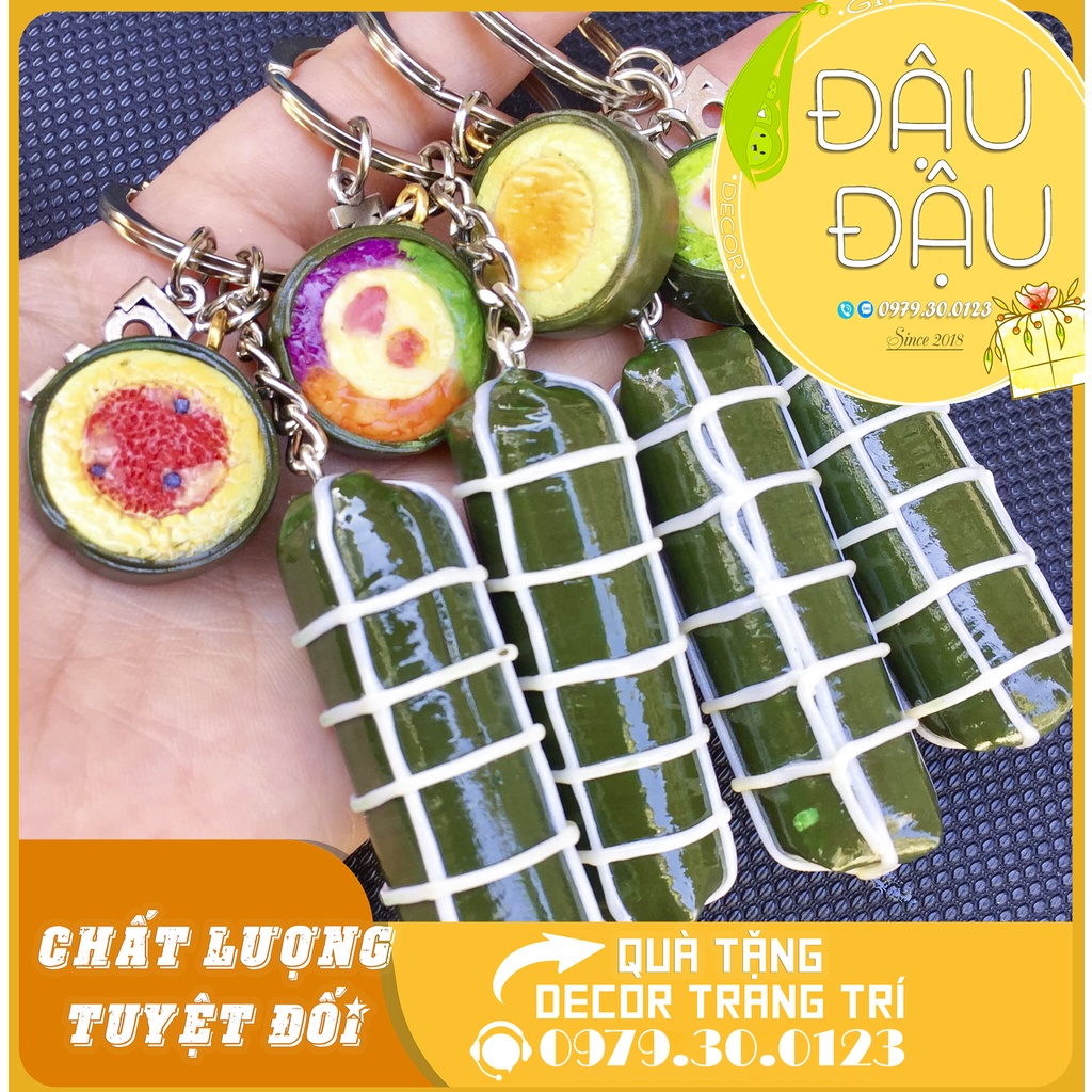 Móc khóa resin Mô hình bánh tét